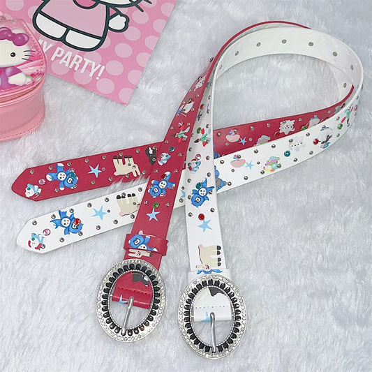Y2K Cartoon Rhinestone Belt