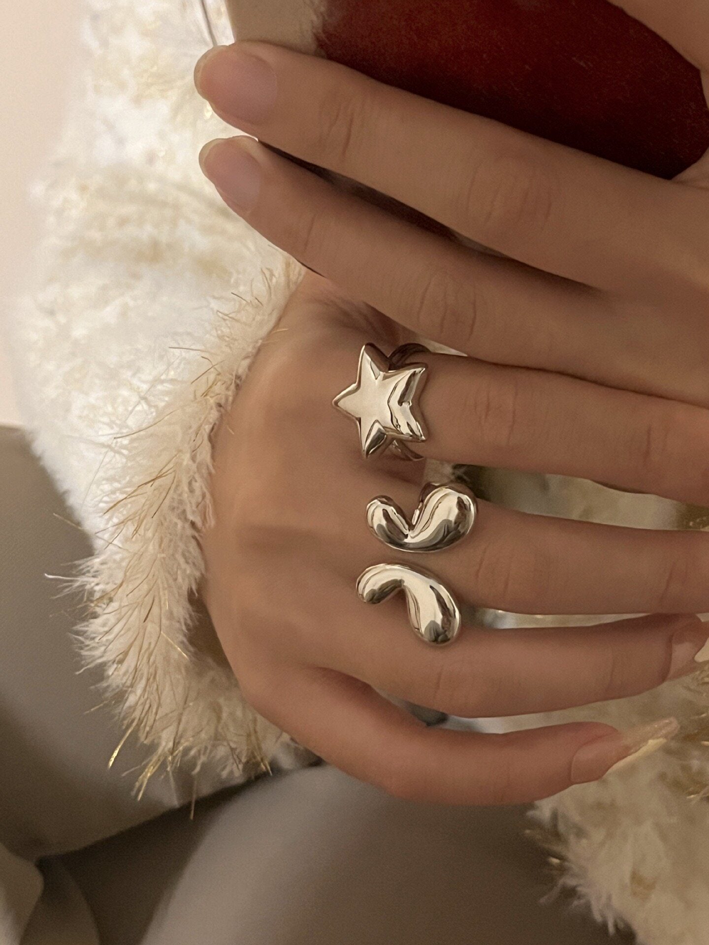 Chrome Star Ring — Y2K Silver Statement Ring