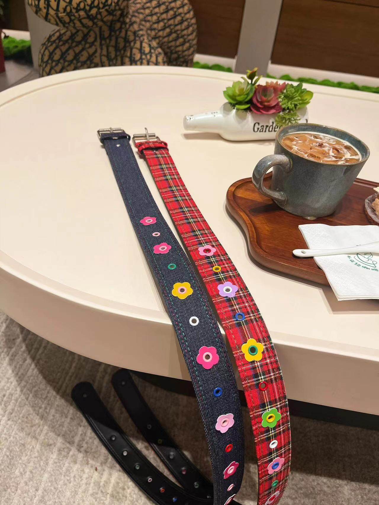 Y2K Flower Denim Belt