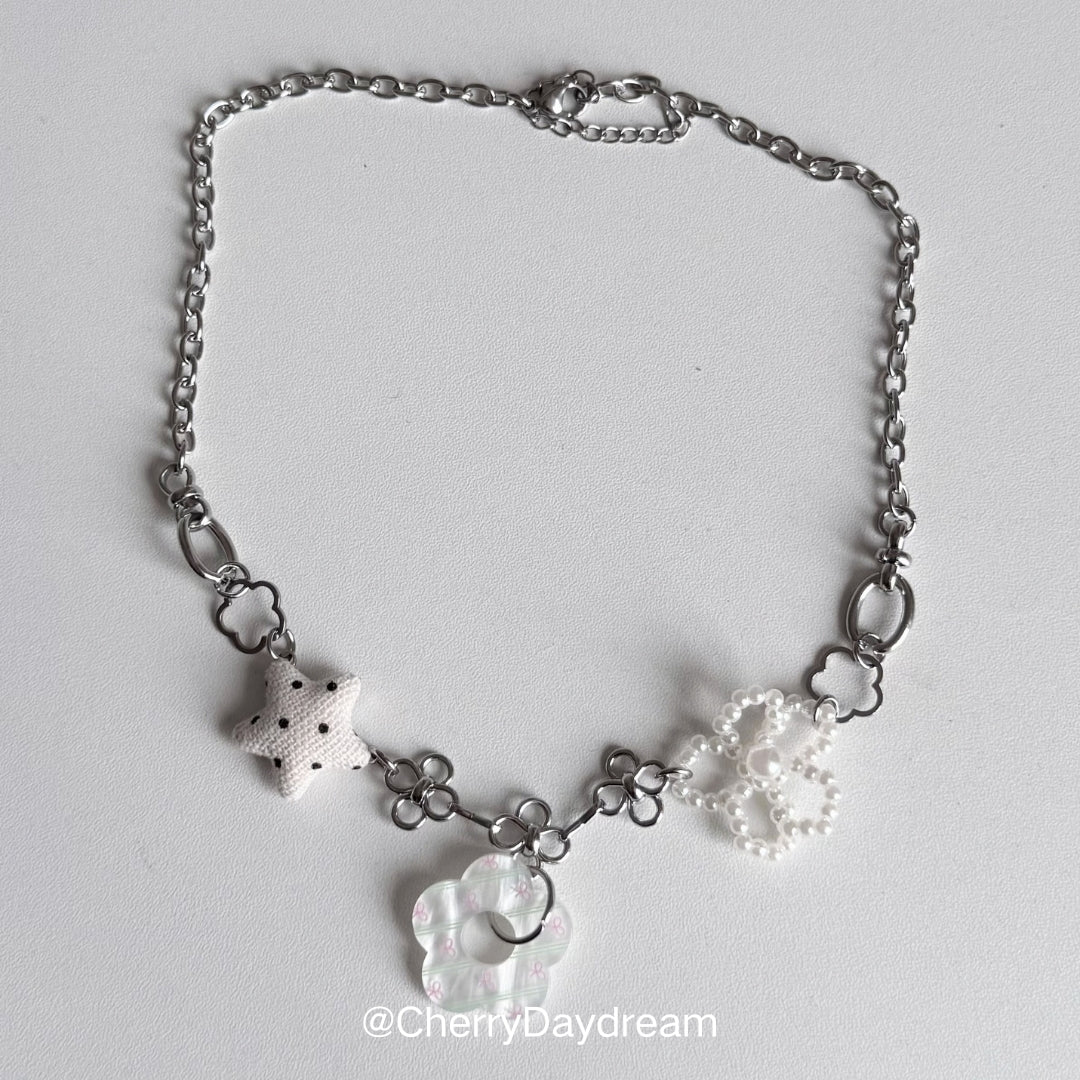 Handmade Star & Flower Charm Necklace