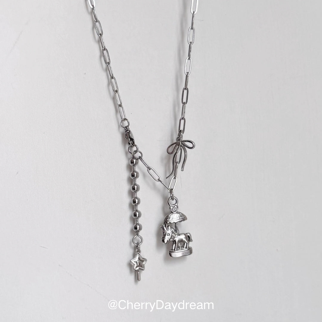 Carousel Star & Bow Charm Necklace