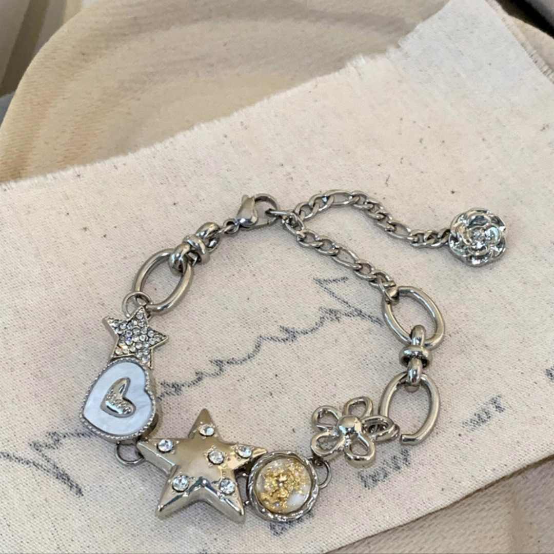 Starlight Charm Bracelet — Y2K Celestial Statement Bracelet