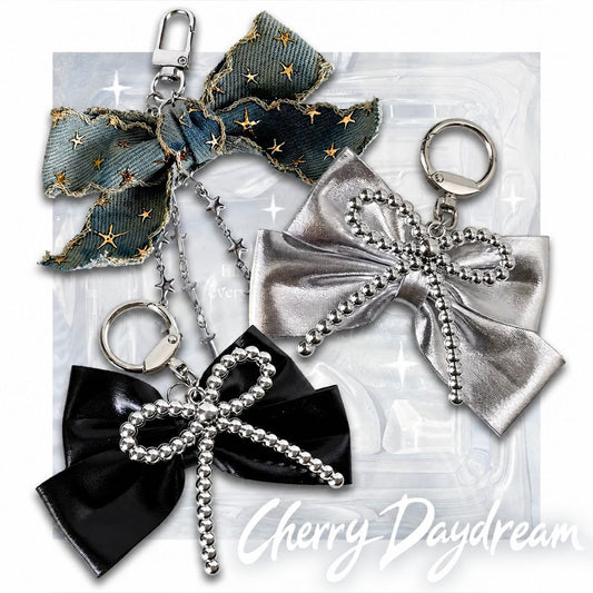 Beaded Bow Bag Charm