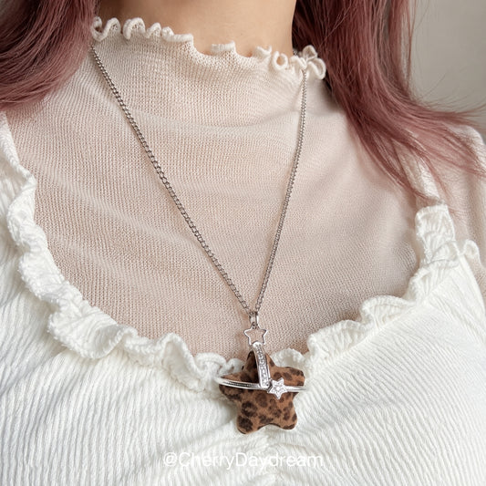 Leopard Star Orbit Necklace