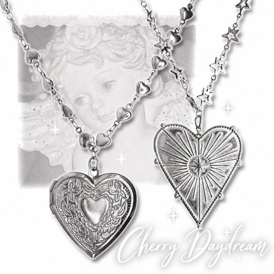 Vintage Heart and Celestial Heart Necklace