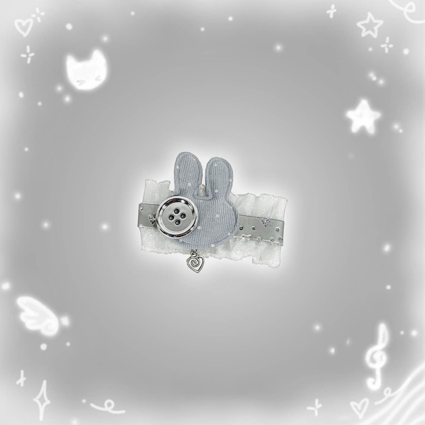 Bunny Lace Choker & Hair Clip Set — Coquette Y2K Accessory