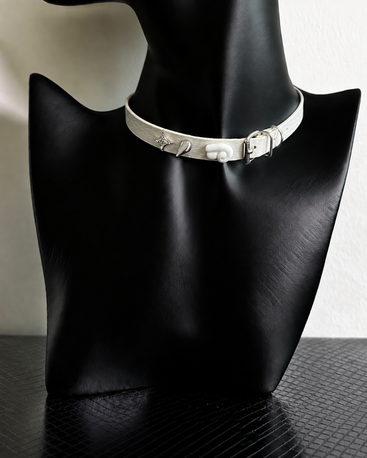 Angel Charm Choker — Y2K Fairycore White Statement Necklace