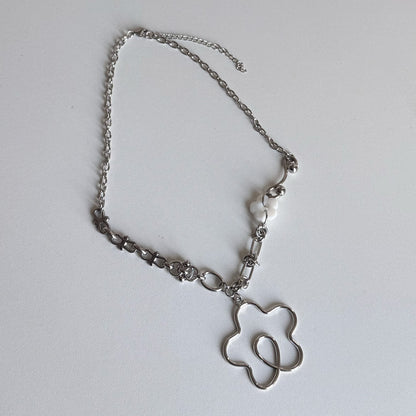 Dream Bloom Necklace — Silver Floral Charm Necklace