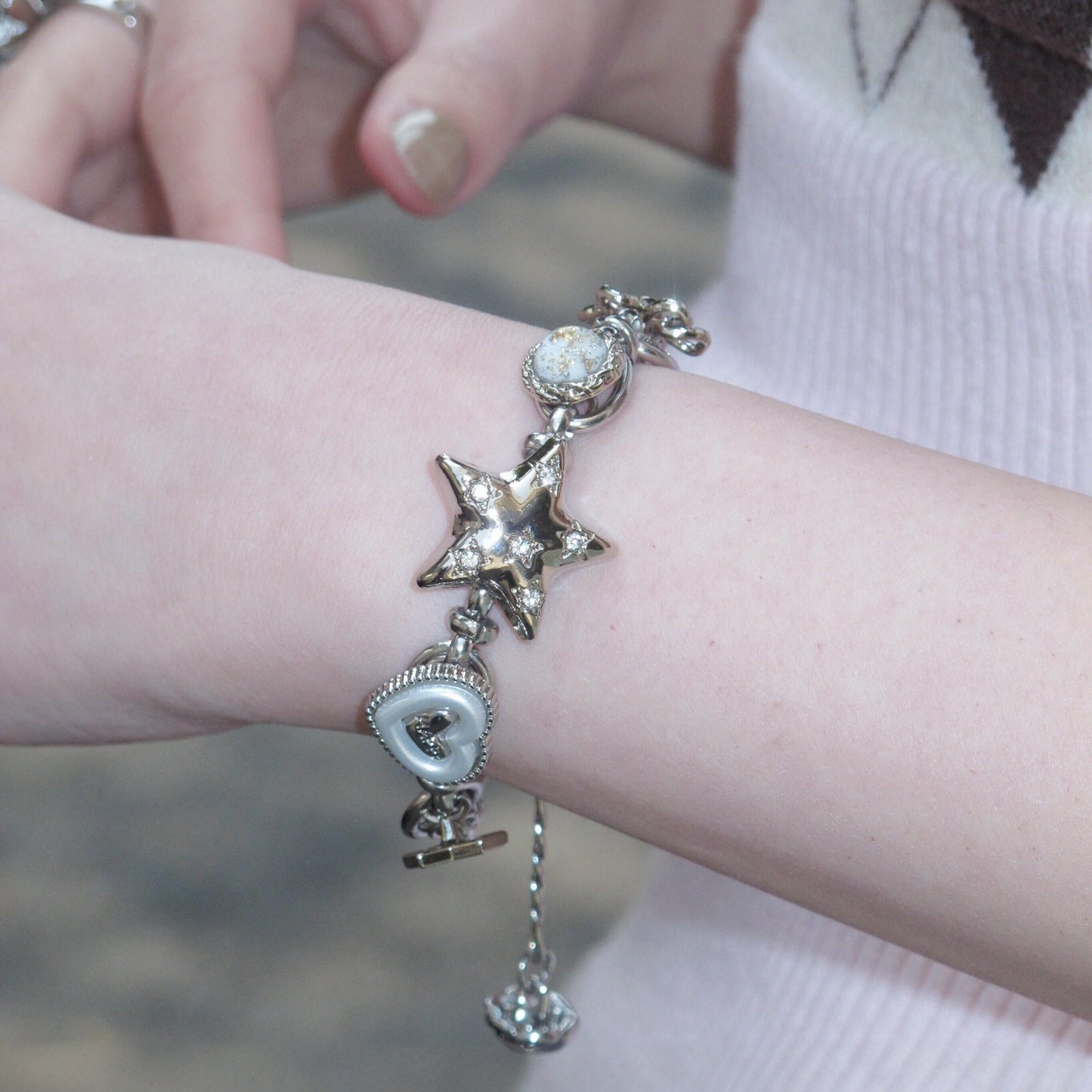 Starlight Charm Bracelet — Y2K Celestial Statement Bracelet