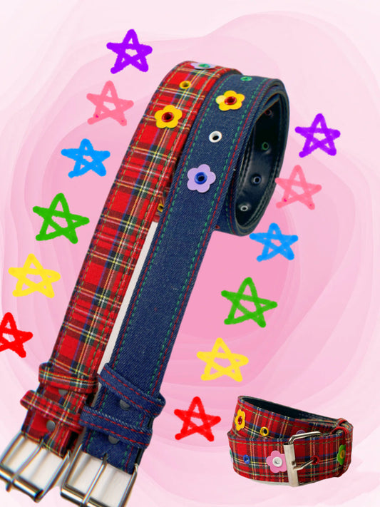 Y2K Flower Denim Belt