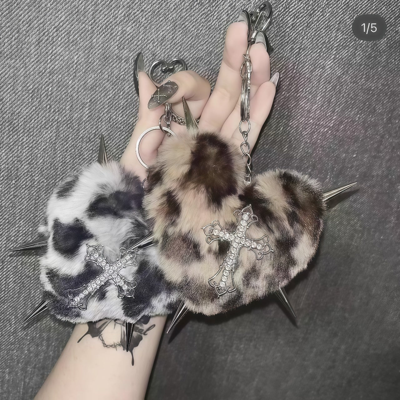 Y2K Leopard Plush Bag Charm