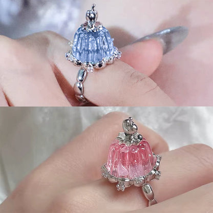 Jelly Heart Ring — Y2K Fairycore Crystal Statement Ring