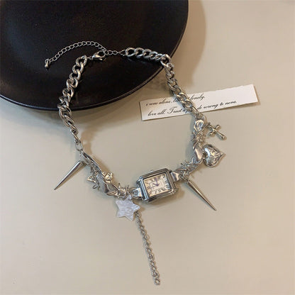 Lost Time Necklace — Gothic Clock Charm Necklace
