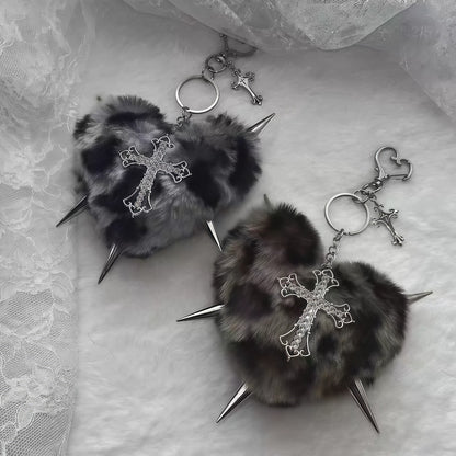 Y2K Leopard Plush Bag Charm