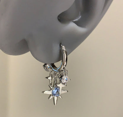 Starlight Crystal Earrings — Y2K Celestial Star Drop Earrings