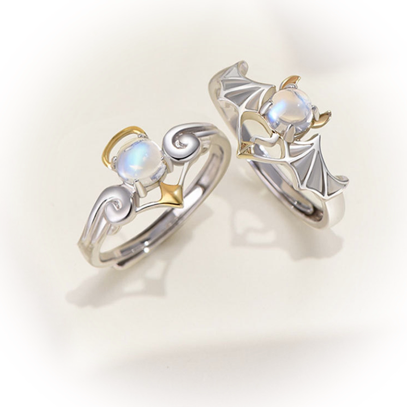 Angel Devil Ring — Y2K Fantasy Celestial Statement Ring