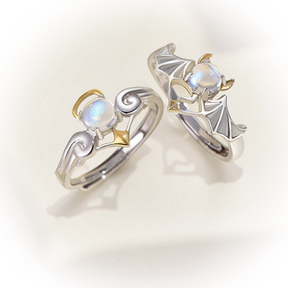 Angel Devil Ring — Y2K Fantasy Celestial Statement Ring