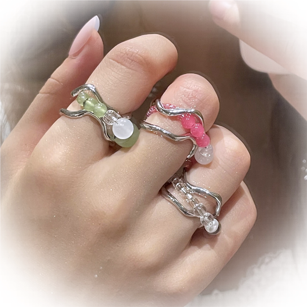 Colorful Charm Ring — Y2K Fairycore Beaded Statement Ring