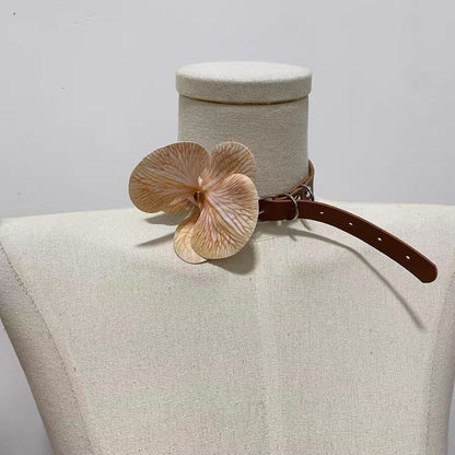 Orchid Bloom Choker — Y2K Floral Statement Collar Necklace