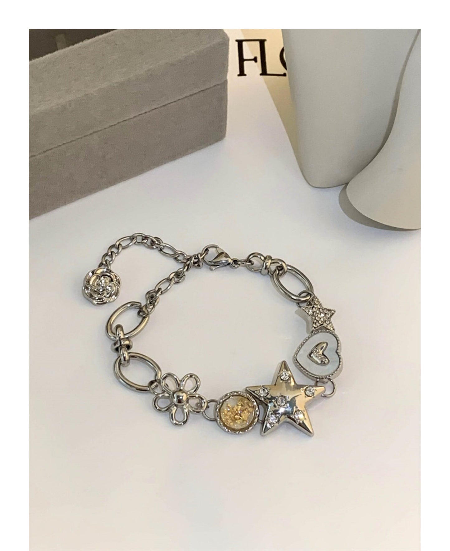 Starlight Charm Bracelet — Y2K Celestial Statement Bracelet