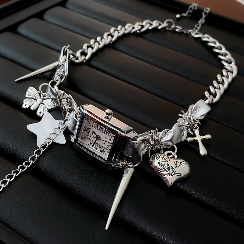 Lost Time Necklace — Gothic Clock Charm Necklace