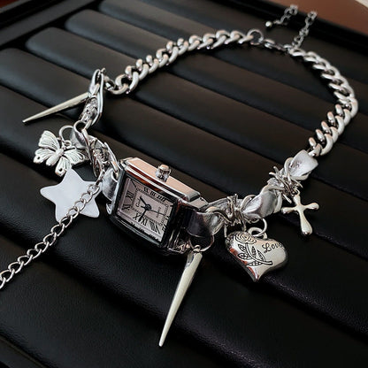 Lost Time Necklace — Gothic Clock Charm Necklace