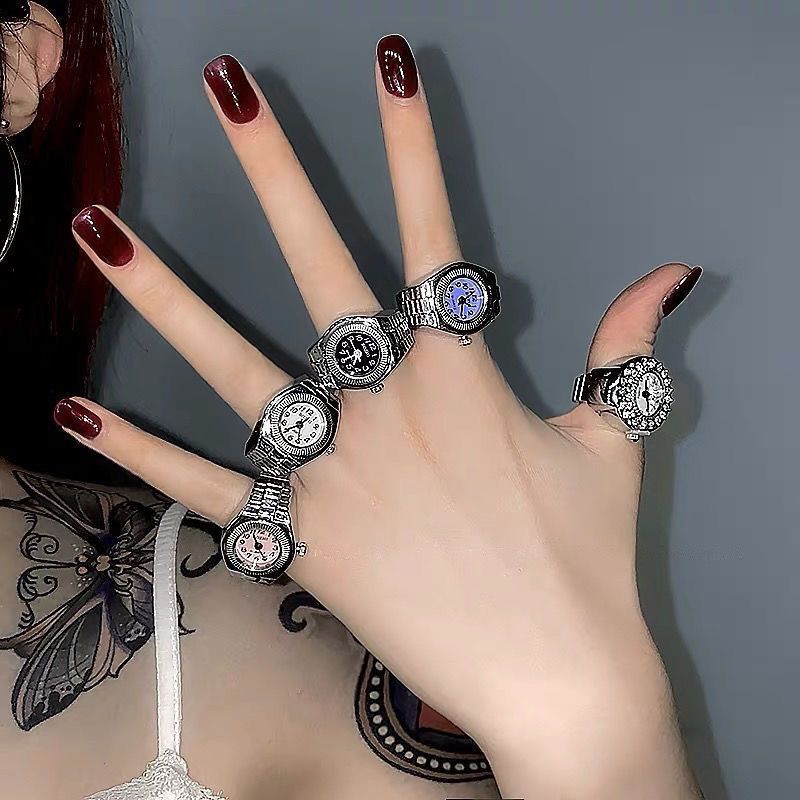 Mini Finger Watch Ring | Adjustable Retro Dial Alloy Jewelry for Women