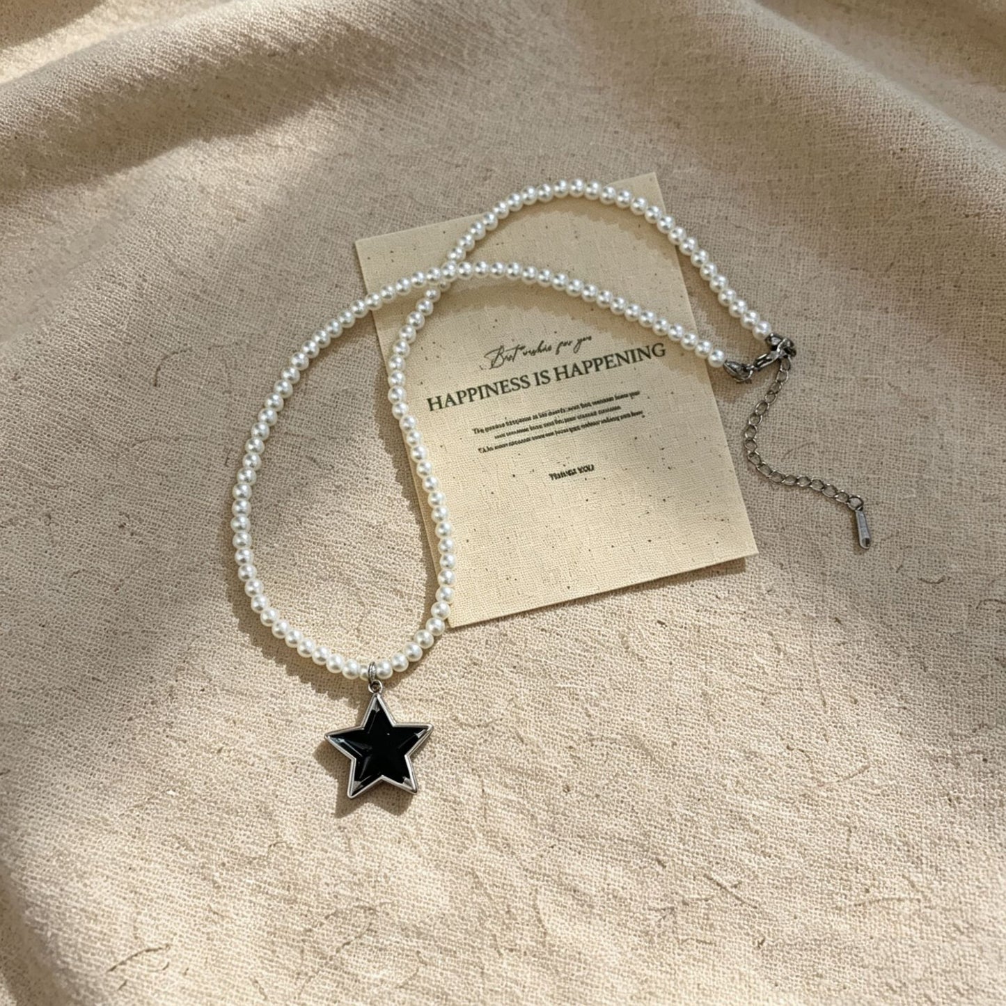 Lucky Star Pearl Necklace — Y2K Coquette Charm Necklace