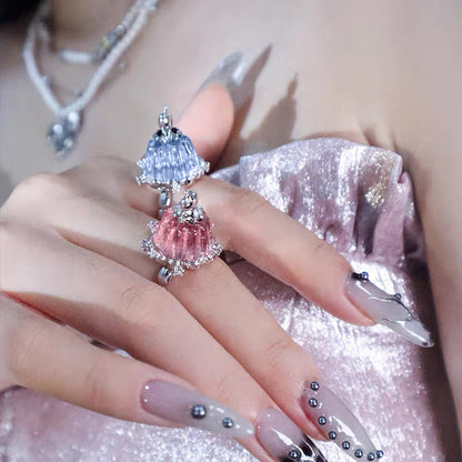 Jelly Heart Ring — Y2K Fairycore Crystal Statement Ring