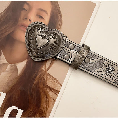 Vintage Heart Buckle Belt