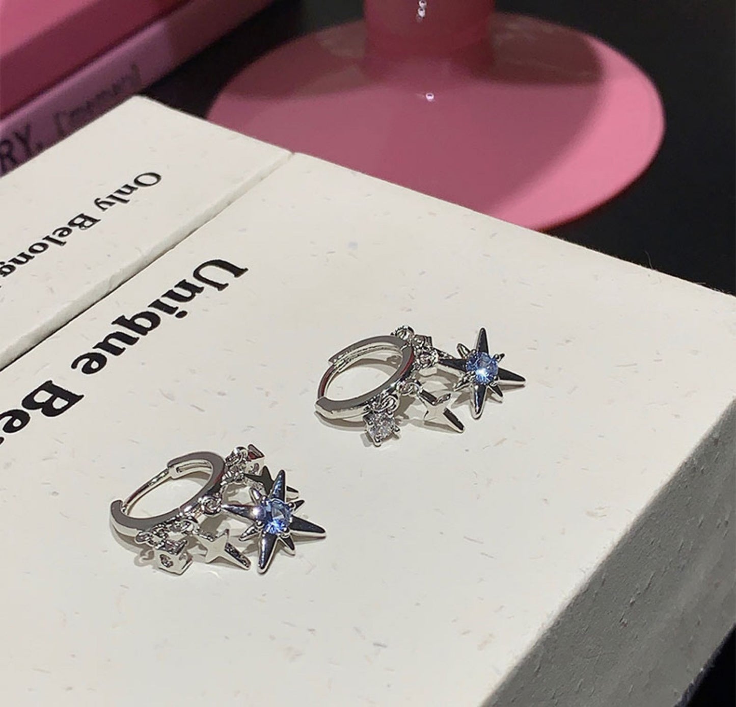 Starlight Crystal Earrings — Y2K Celestial Star Drop Earrings