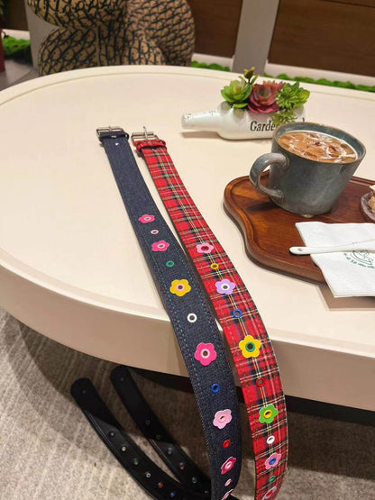 Y2K Flower Denim Belt