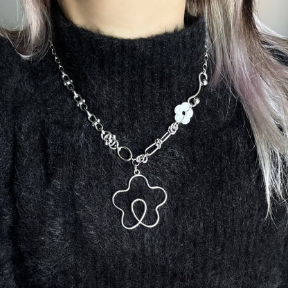 Dream Bloom Necklace — Silver Floral Charm Necklace