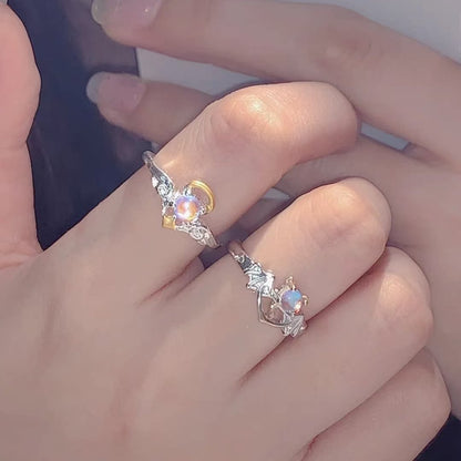 Angel Devil Ring — Y2K Fantasy Celestial Statement Ring