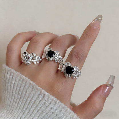 Vintage Heart Ring — Antique Silver Love Statement Ring