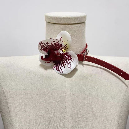 Orchid Bloom Choker — Y2K Floral Statement Collar Necklace
