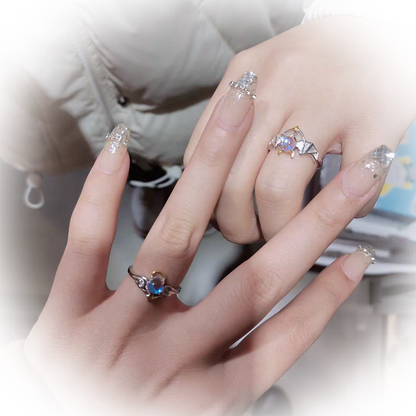 Angel Devil Ring — Y2K Fantasy Celestial Statement Ring