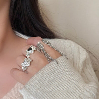 Vintage Heart Ring — Antique Silver Love Statement Ring