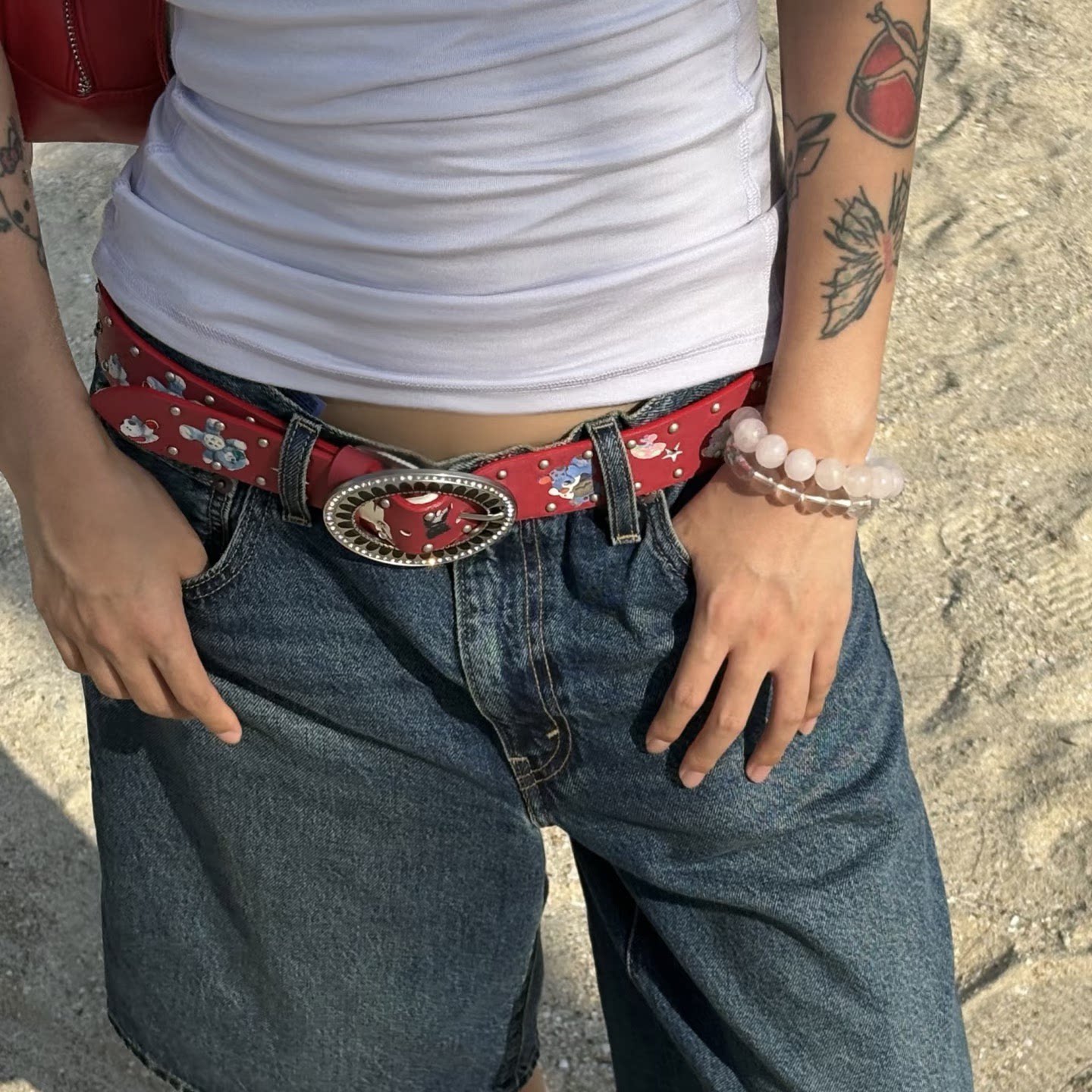 Y2K Cartoon Rhinestone Belt