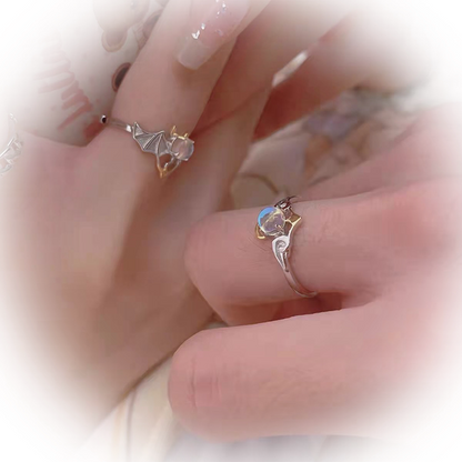 Angel Devil Ring — Y2K Fantasy Celestial Statement Ring