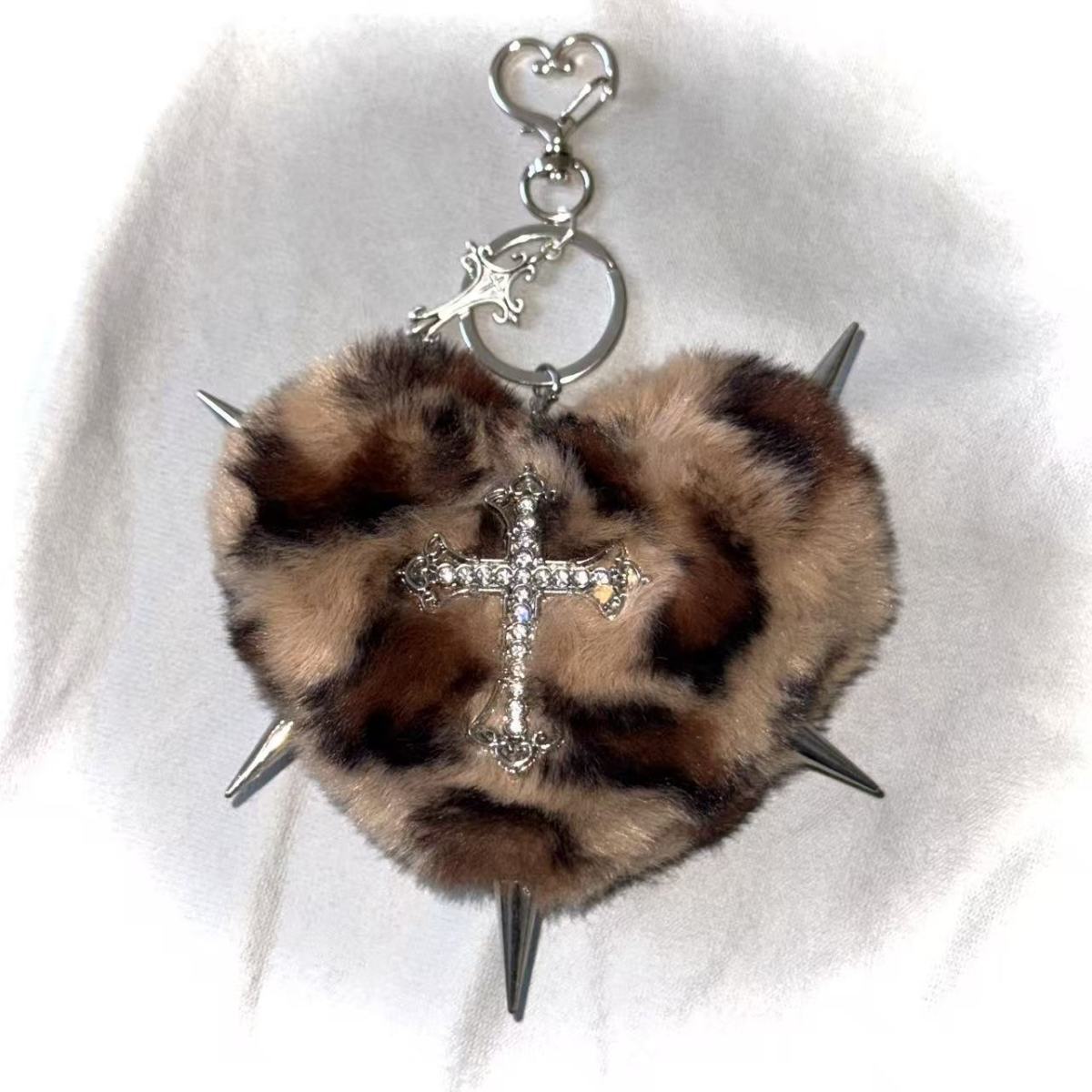 Y2K Leopard Plush Bag Charm