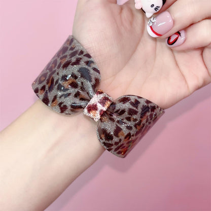 Oversized Bow Bracelet — Y2K Coquette Acrylic Statement Bangle