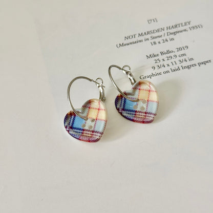 Heart Button Hoop Earrings — Y2K Kawaii Coquette Statement Earrings