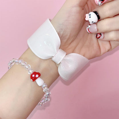 Oversized Bow Bracelet — Y2K Coquette Acrylic Statement Bangle