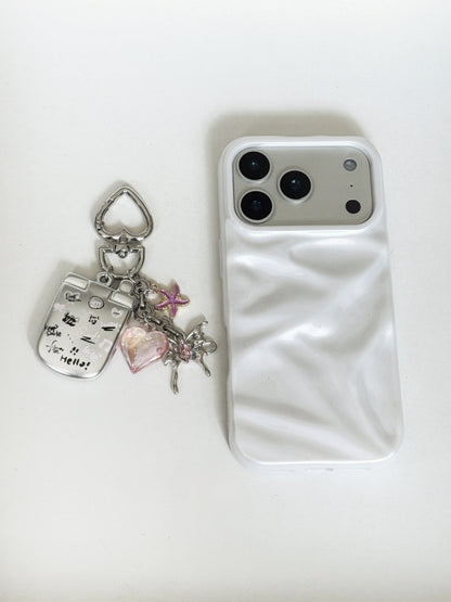 Y2K Heart Charm Keychain | Cute Aesthetic Bag Pendant with Star & Love Charms