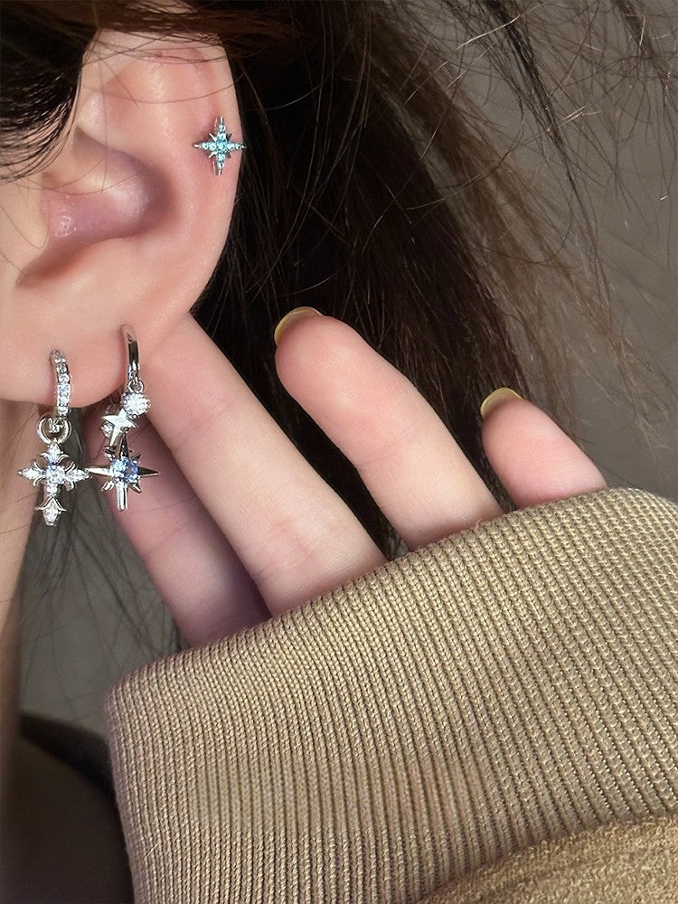 Starlight Crystal Earrings — Y2K Celestial Star Drop Earrings