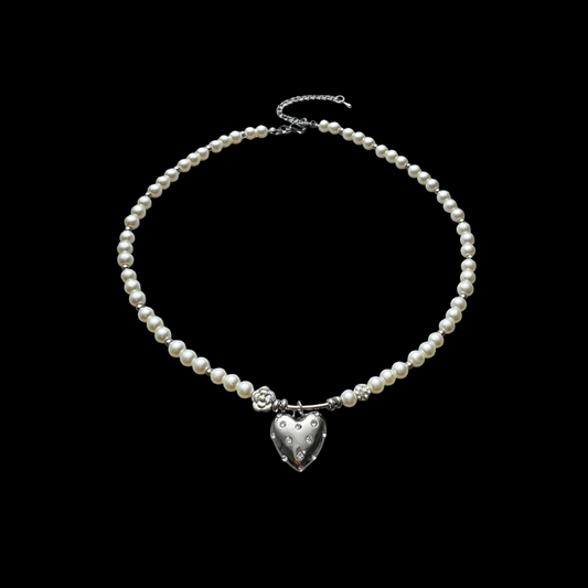 Cherrydaydream Pearl Heart Necklace | Romantic Vintage Charm Jewelry