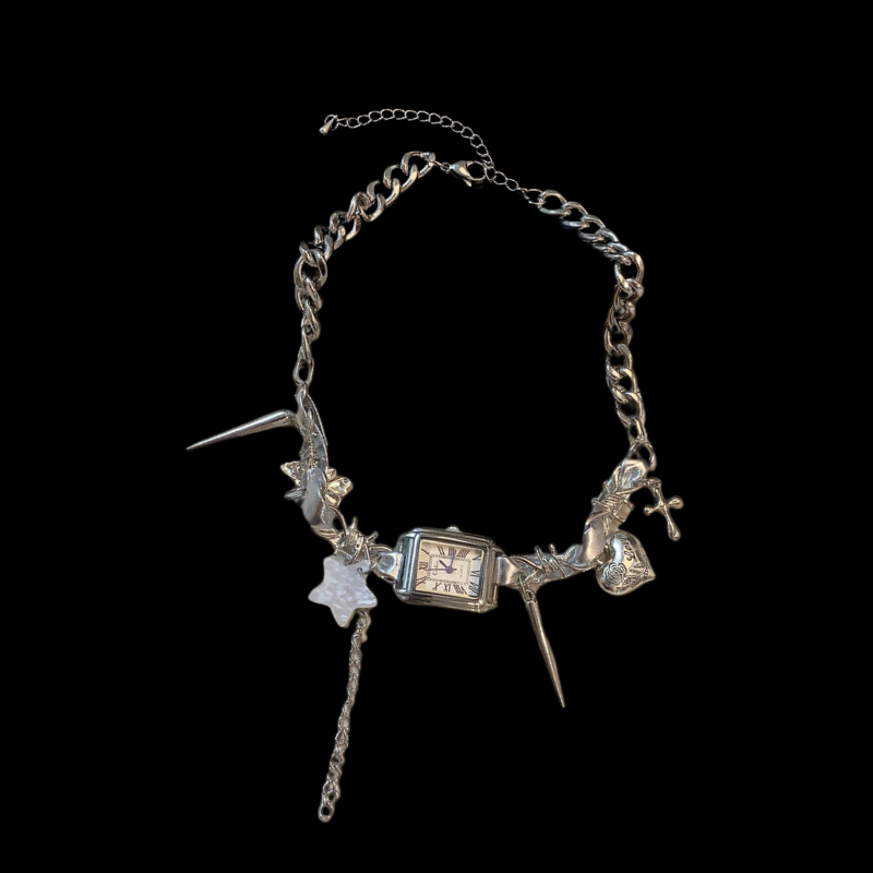 Lost Time Necklace — Gothic Clock Charm Necklace