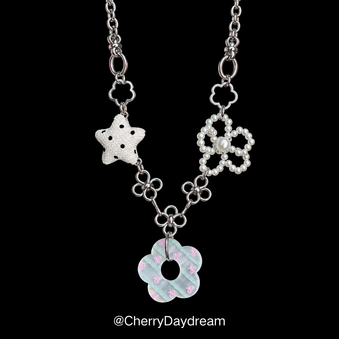 Handmade Star & Flower Charm Necklace