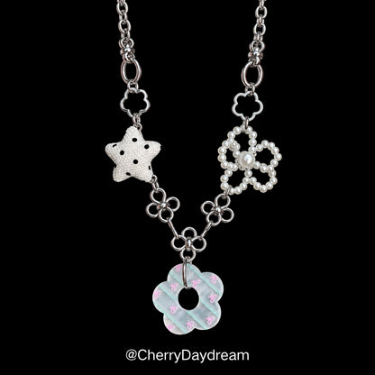 Handmade Star & Flower Charm Necklace